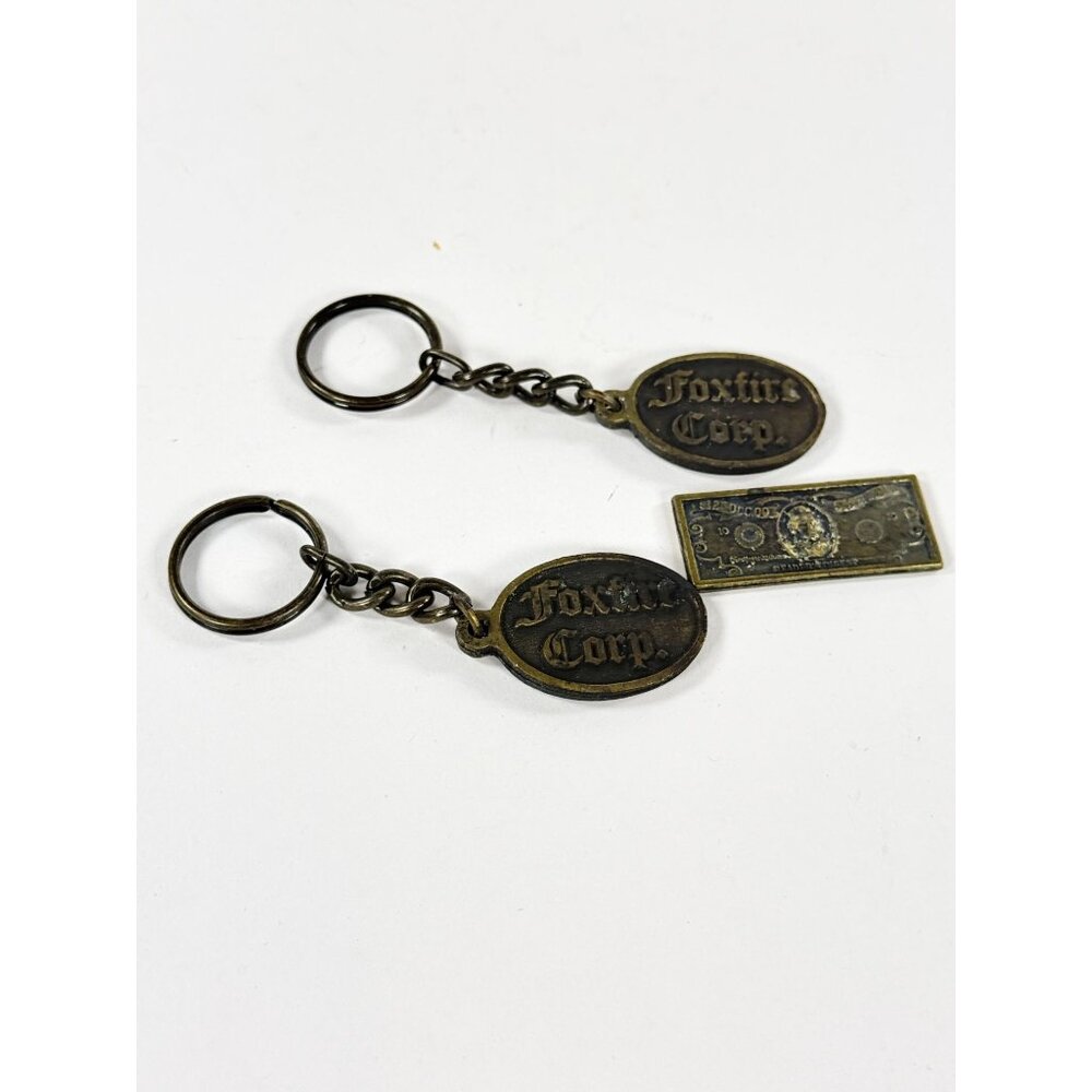 Vintage 2 Foxfire Corp Keychain Readers Digest Brass $125,000 Sweeps Bill Token